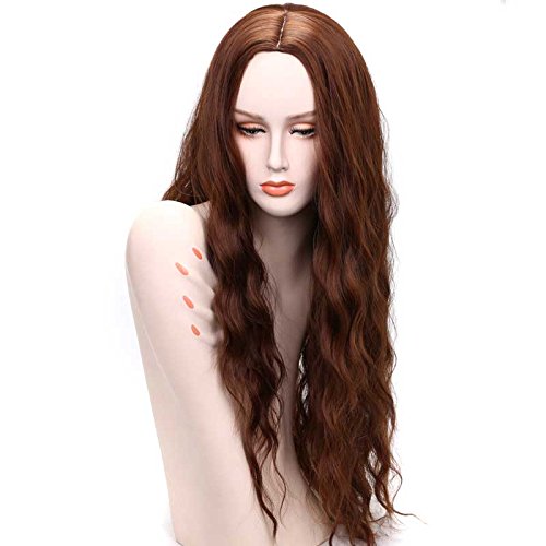 ZingSilky 30" Ombre Long Synthetic Wavy Brown Black Wigs for Women High Temperature Fiber (30inch, brown)