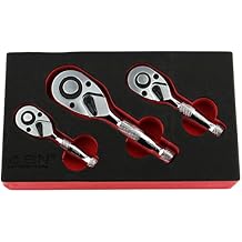 ABN Stubby 3 Piece Ratchet Tools - Thumb Wheel Ratchet Set 3/8 1/4 1/2in Drive 72-Tooth Short Hand Tools