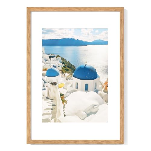 Axeman A2 Picture frame with mat for A3, Solid Oak Wood Document Frame, Natural Oak