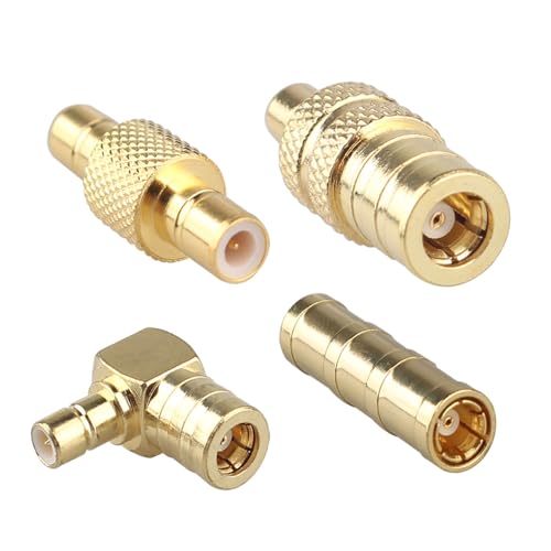 Futheda Dab Car Aerial Adapter SMB Female to Male Connector Converter RF Adapter 4 Kit Compatible with Radio Pioneer Kenwood JVC GPS All in-Car System Satellite Sirius XM Radio Antenna