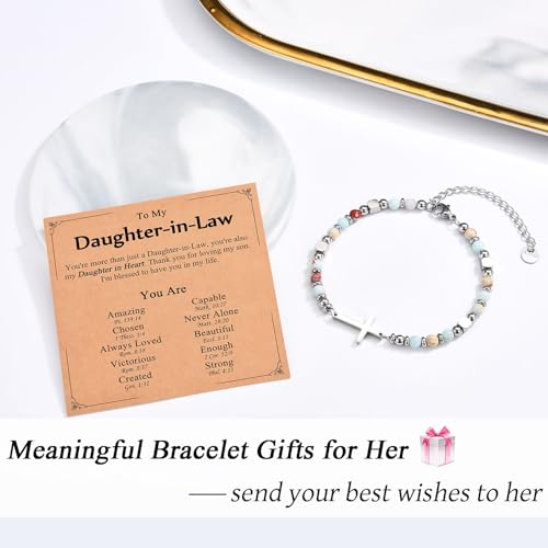Image of Christian Gifts for Women Girls, Religious Cross Bracelet, Birthday Christmas Easter Baptism Confirmation First Communion Valentines Day Graduation Gifts for Her