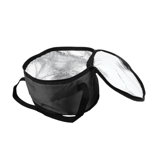 KELFEEAO Bolsa de almuerzo, bolsa de mano plegable y espaciosa con aislamiento, tela Oxford, cazuela térmica de algodón Pe, portador de alimentos con tapa y asas, bolsas más frías (Gris)