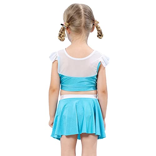 Image of Princess Two-Piece Tankini Swimsuit for Girls Bathing Suits Ruffles Swimwear Surf Beach Summer Swimming Bikini Set