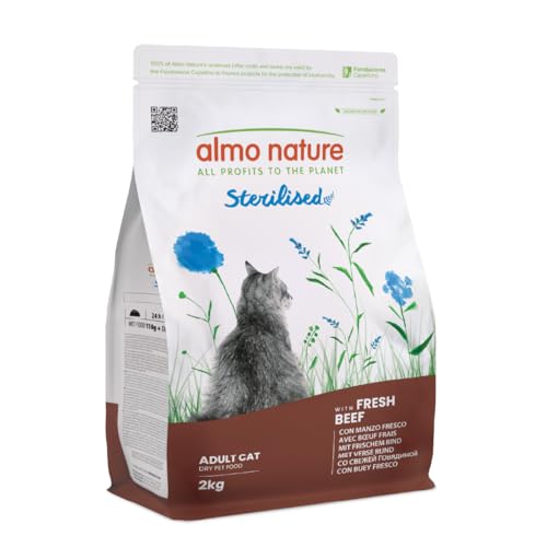 Almo Nature Sterilised - Crocchette Gatto Sterilizzato con Manzo Fresco - A Basso Contenuto di...