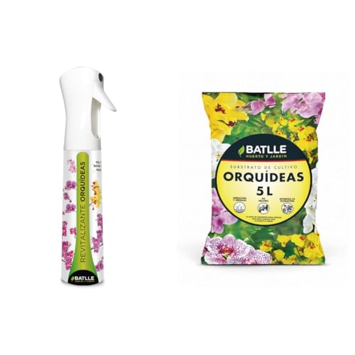 Pack Orquídeas: Revitalizante de orquídeas 300ml + Sustrato para orquídeas 5 litros Fertilizante para orquídeas. Aporta nutrientes, mejora su aspecto. Listo para usar.