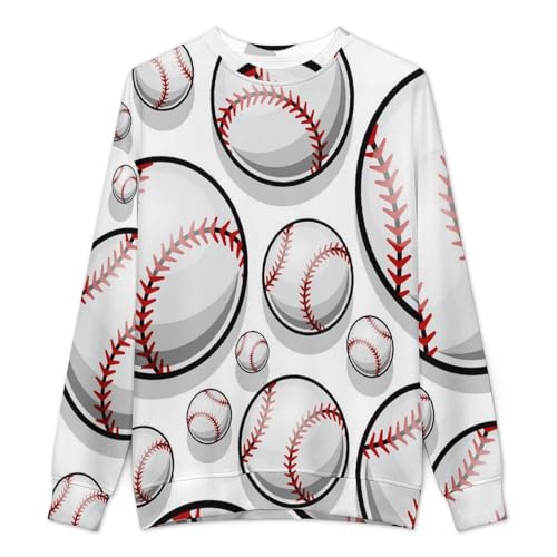 MoBlinko Baseball Softball Ball Mens Sweater Crewneck Sweater 2XL Lightweight Sweaters for Men Long Sleeve Pullover2