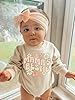 CREAIRY - Newborn Baby Girl In My Mom Bestie Era Long Sleeve Romper Daisy Print Tee Shirt Long Sleeve Fall Clothes, Apricot, 0-3 Meses #1
