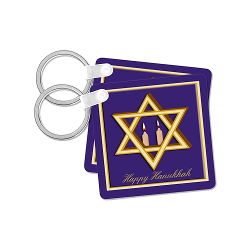 3dRose, Star of David with Two Candles Happy Hanukkah, set