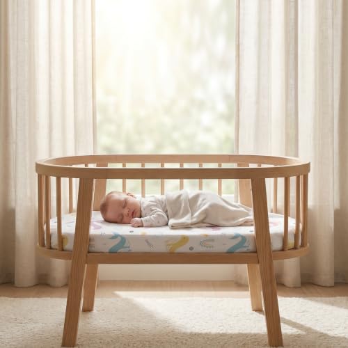 Image of Baby Bassinet Sheets for Baby Boy Girls,4-Pack Fitted Bassinet Sheets Set Compatible with Halo Bassinest Swivel Sleeper,Baby Delight,Angelbliss,32 inchX16 inch (Land Sea)