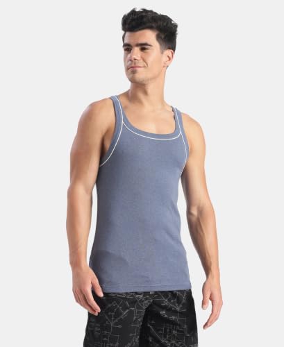 Image of Jockey US54 Men Super Combed Cotton Square Neck Gym Vest with Graphic Print