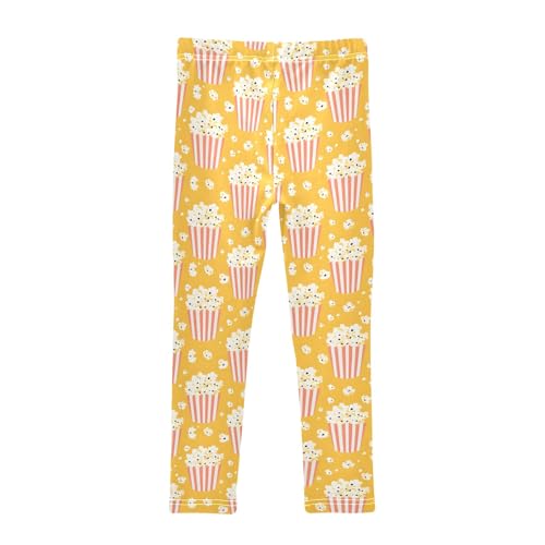 senya Girls Printed Leggings Yoga Pants Orange Popcorn Boxes Pattern for Kids in 4t to 10 Years, 4T2