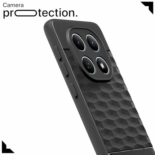 Image of Pikkme Back Cover for Redmi Note 15 5G Camera Protection 3D Hexa Cube Design Silicone Protective Bumper Case (Black)