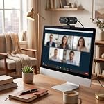 1080P Webcam, Computer Camera with Microphone, Clear Video Picture Voice Interactive Web Camera for Video Recording Conference, Easily Fixed on Computer, Compatible with, OS X,