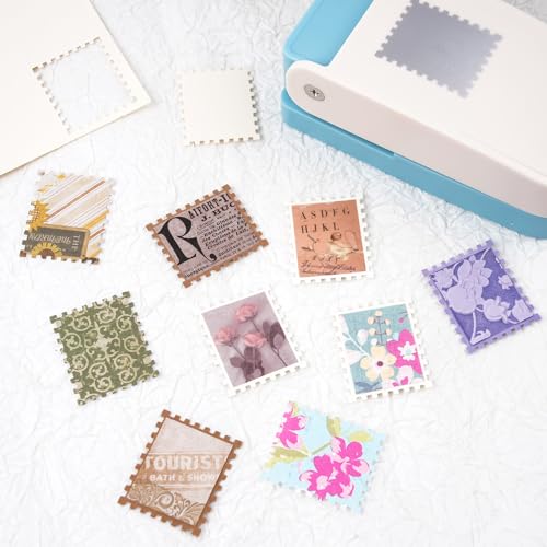 Stempelstanzer, 3,8 x 4,6 cm, groß, rechteckig, Hebel-Papierstanzer zum Basteln, Briefmarken, Formen, Papierstanzer, rechteckiger Bastellocher zum Basteln, Scrapbooking, 3,8 x 4,6 cm