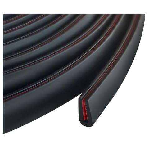Edge Trim, 1/16" Rubber Edge Trim, Flexible Self Adhesive U Channel Edge Trim, Edge Protector for Sharp Edge, Sheet Metal and Car Doors, Peel and Stick Auto Door Guard, Black Color, 10Ft Cover