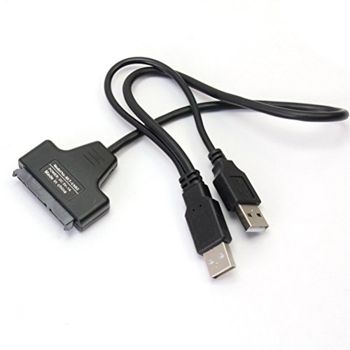 Cabo adaptador Pixnor USB 2.0 para SATA Serial ATA 15+7 22P para laptop HDD de 2,5 polegadas