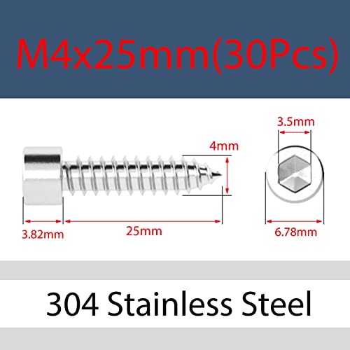 MOOPW Speaker Self Tapping Screws - 304 Stainless Steel Cylindrical Head Socket Cap Trumpet Machine Wood Screw M3 M4 M5 M6 - Image 2
