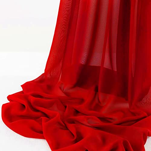 Premium 10 Yard Red Chiffon Fabric Roll - Soft Sheer Draping Material for Wedding Decor, Apparel Making, and DIY Crafts - Ideal for Bridal Dresses, Party Backdrops, and More - 44” Wide 4 Premium 10 Yard Red Chiffon Fabric Roll - Soft Sheer Draping Material for Wedding Decor, Apparel Making, and DIY Crafts - Ideal for Bridal Dresses, Party Backdrops, and More - 44” Wide - Image 3