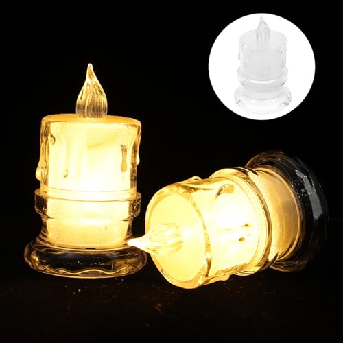 Bougies à piles sans flamme avec base pour éviter les risques de feu - 6