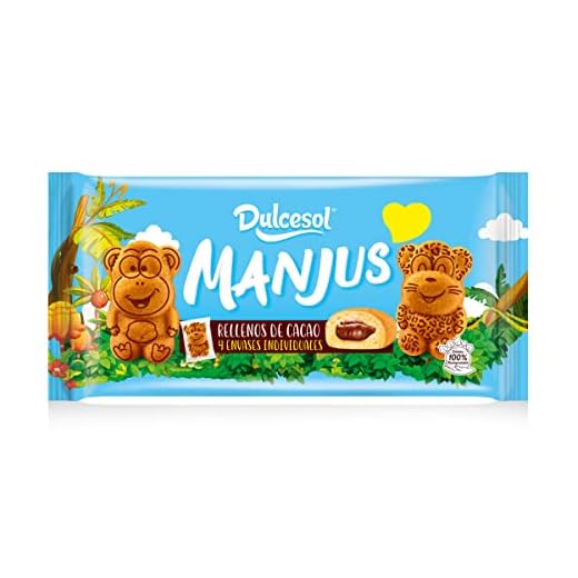 Dulcesol Manjus Rellenos de Cacao, 4 x 100g