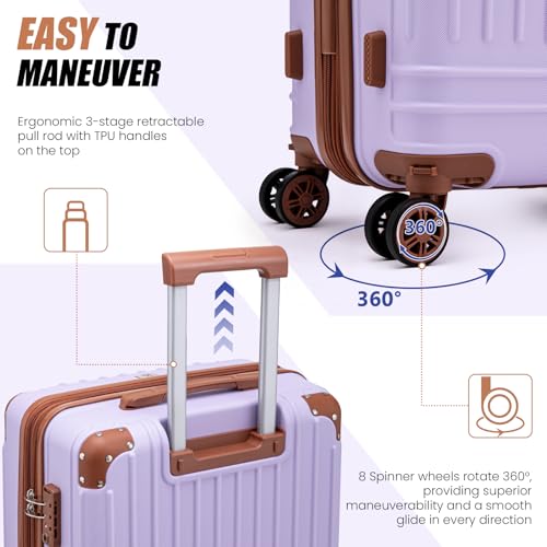 Image of KUNEL Luggage Sets 5 Piece, Hardshell Expandable Suitcase, 20 /24 /28inch
