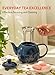 Sweese Teapot, Porcelain Tea Pot with Stainless Steel Infuser, Blooming & Loose Leaf Teapot - 27ounce, Navy