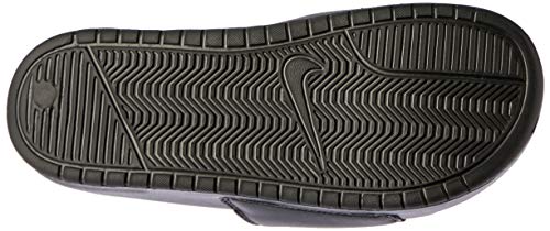 NIKE Women's Benassi Just Do It Sandal, Black/Rose Gold, 6 Regular US