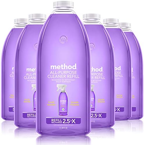 Method All-Purpose Cleaner Refill, French Lavender, Plant-Based and Biodegradable Formula Perfect for Most Counters, Tiles, Stone, and More, 68 Fl Oz bottles, (Pack of 6)