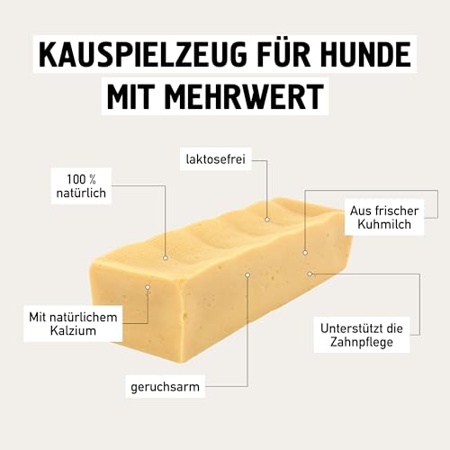 Kauies luftiger Kaukäse - 100% natürliche Käsestange für Hunde aus Kuhmilch, proteinreich, laktosefrei, glutenfrei, ideal für Welpen & Senioren, Made in Germany, Größe XXL (2 x 200g) bis 30kg