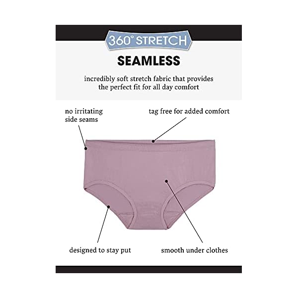 Fruit-of-the-Loom-Womens-Seamless-Panties Fruit of the Loom Women's High Cut Briefs Seamless Panties with 360° Stretch, Hi Cut-6 Pack-Assorted Colors, 6