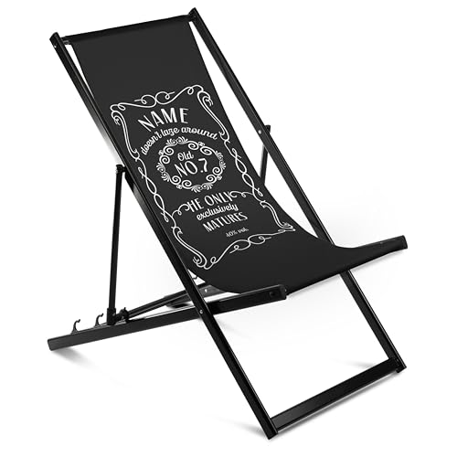 Ferocity Personalisierbarer Aluminium Liegestuhl Stuhl ohne Armlehne One Size Klappbar Klappliegestuhl Sonnenliege Gartenliegestuhl mit Wechselbezug Motiv Whiskey [119]