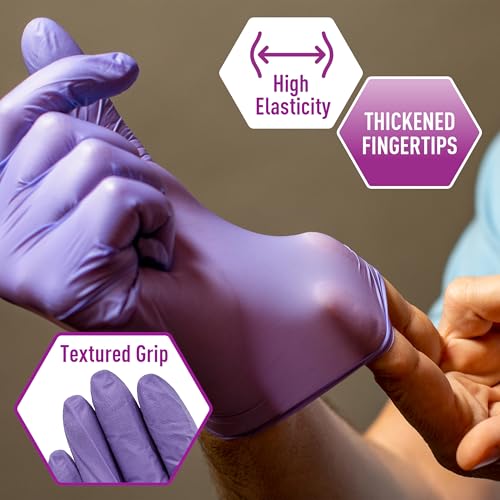 medpride powder-free nitrile exam gloves iris blue medium box100