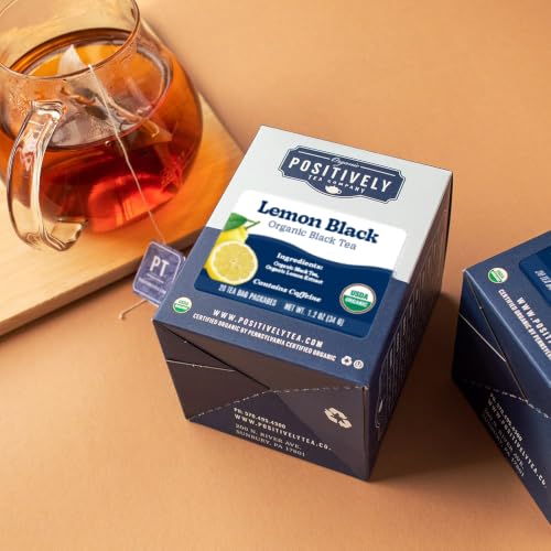 Image of Organic Positively Tea Company, Lemon Black, Black Tea Bags, 20 Count