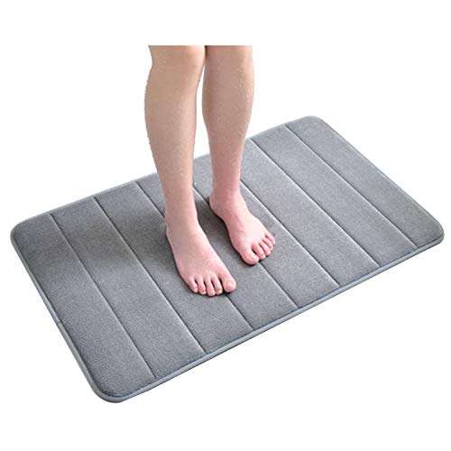 Yuning Memory Foam – Alfombrilla de baño, Alfombrilla de Baño Antideslizante,Alfombrilla bañera Absorbente Suave,Alfombra de Baño,Lavable, Viscoelástica(Gris, 50x80 cm)