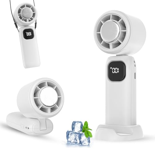 XUJMK Ventilador de Mano-Mini Ventilador Portatil con Efecto Refrescante de Copo de Nieve,Pequeño...