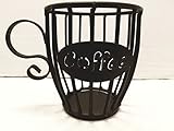 Wrought Iron Kup Keeper Coffee & Espresso Pod Holder, Coffee Mug Storage Basket - Hand Made By Amish Of Lancaster County PA.