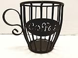 Wrought Iron Kup Keeper Coffee & Espresso Pod Holder, Coffee Mug Storage Basket - Hand Made by Amish of Lancaster County PA. -  Hand Crafted & American Made!