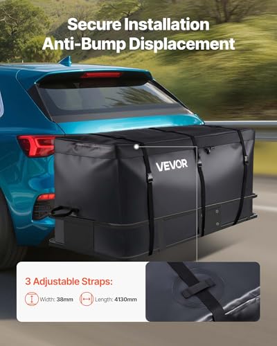 VEVOR Gepäckträgertasche für Anhängerkupplung aus wasserdichtes 840D-PVC (0,71 m³), Gepäcktasche zur Aufbewahrung auf der Ladefläche von Lkws mit verstärkten Gurten für PKW SUVs Vans Schwarz