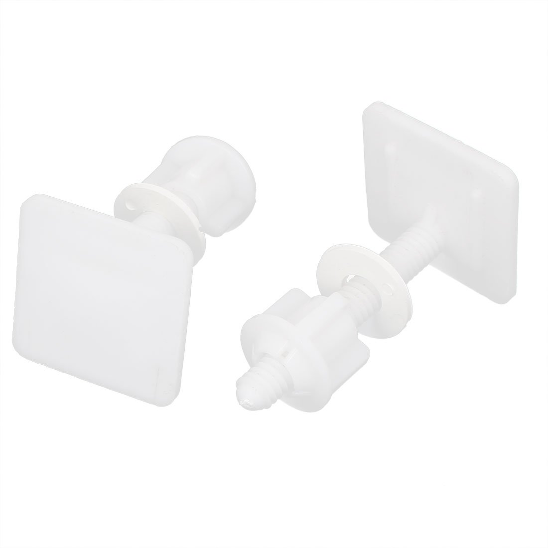 Uxcell White Sourcing Map 39Mm X 39Mm X 66Mm Square Shaped Toilet Seat Hinge Bolts Nuts 2Pcs