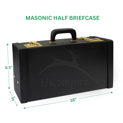 Premium Masonic Regalia Half Apron Hard Case Briefcase, Black Leather – Freemason Bags & Cases2