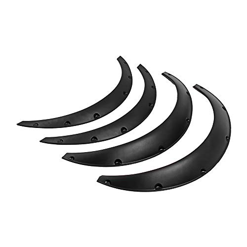 Preisvergleich Produktbild 4PCS 90mm Universal Auto Kotflügel Kit Fackeln Radlauf Verkleidung Streifen Augenbrauenschutz Abdeckung Autos Ersatzteile Schwarz