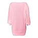 Sweater Dresses for Women Off Shoulder Bodycon Dress Oversized Long Lantern Sleeve Casual Knit Pullover Mini Dresses Fall Fashion Country Dress for Women Pinks S