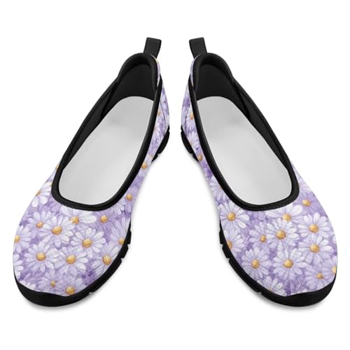 Creative Stylish Floral Print Ballet Flats for Women Slip On Mesh Breathable Casual Sneakers Fit Comfort Ballerina Loafers Daily Wear2