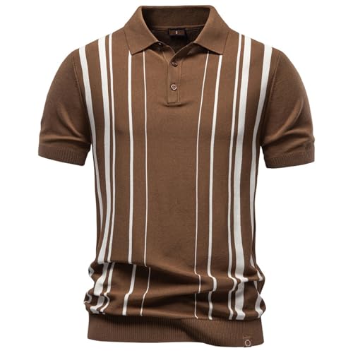Camiseta a rayas de hombre de punto suave regular fit 5