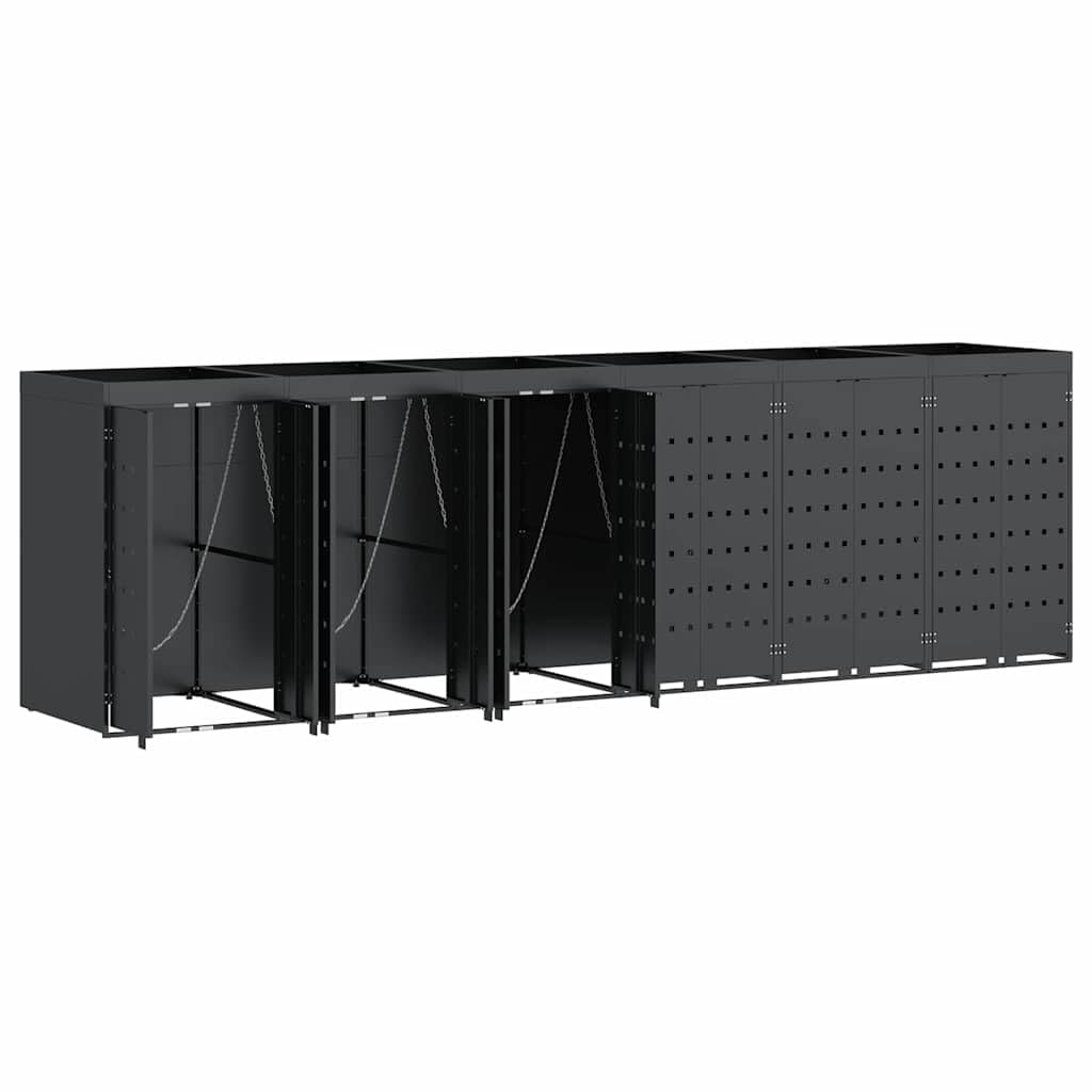 Genérico Almacenamiento de Cubos Wheelie para 6 Cubos Antracita,Casa y jardín,Productos del hogar,Accesorios para contenedores de residuos,Soportes para contenedores de residuos-3394747