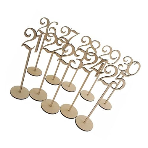 ERINGOGO Wooden Table Number Holders 21-30 Set Gold Seating Chart Bases for Wedding Receptions