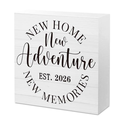 New Home Sign New Home Gift Ideas Housewarming Gift 2026 House Warming Gift for Newlywed Friends Couple New Home Decor Decorations for Home Office Desk Decor Bedroom Living Room