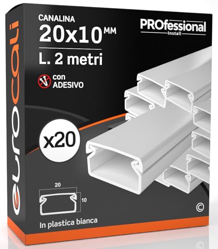 Canalina Passacavi Autoadesiva 20x10 mm in