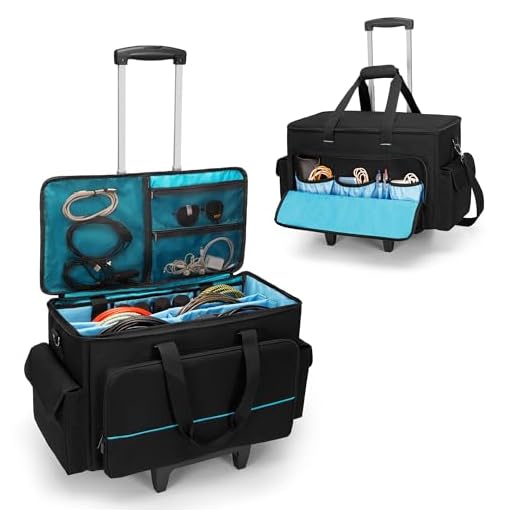 Large Rolling DJ Cable Storage Bag
