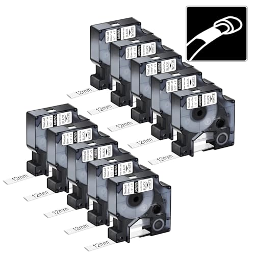 Tube thermorétractable 18055 noir sur blanc 12mm Nineleaf compatible Rhino